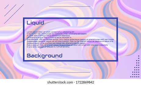 3d liquid wave landing page background. Beautiful stylish modern background. Eps 10 Vector stock graphics.