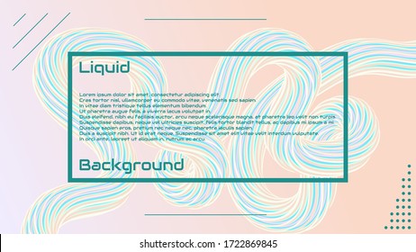 3d liquid wave landing page background. Beautiful stylish modern background. Eps 10 Vector stock graphics.