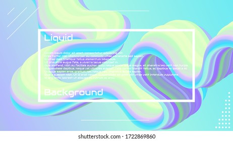 Fondo de la página de aterrizaje de ondas líquidas 3D. Bonito ambiente moderno y elegante. Gráficos de 10 vectores.