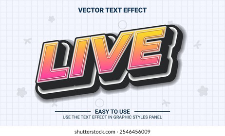 3d live editable text effect