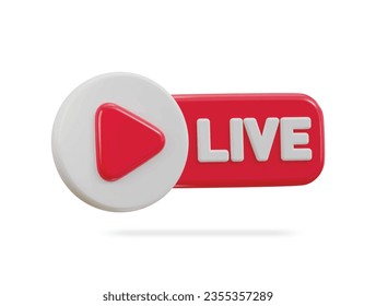 3d live streaming icon illustration