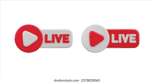 3d live streaming icon set