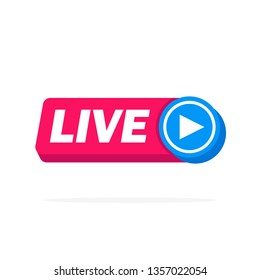 3d Live Streaming online sign vector design illustration