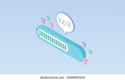 3d loading bar icon.on pastel background.3d handmade.3d vector icon for technology,business illustration.