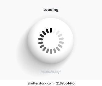 3d loading icons. Waiting symbol sign. Round circle process, load, progress bar for upload, download, mobile app, website, UI UX