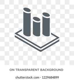 3D Location Graph icon. Trendy flat vector 3D Location Graph icon on transparent background from Business and analytics collection. 