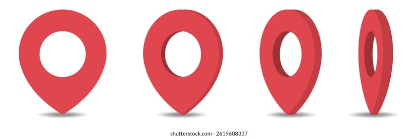 3d location icon set vector.
