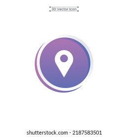 3D Location Icon Vector Illustration