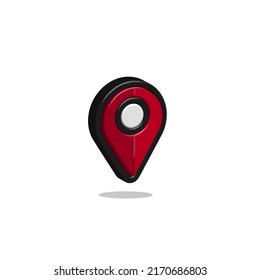 3d location sign vector icon on white background isolated