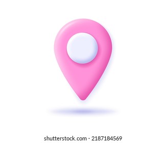 3d locator pin of map icon. Render location mark or navigation sign. Concept of geo location and travel guide. 3d locator pin vector cartoon minimal illustration