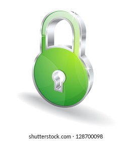 3d Lock Glossy Vector Icon