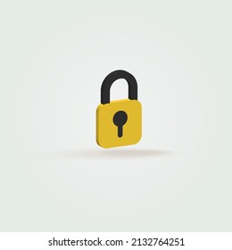 3d lock icon. suitable for application icons, web, UI, or poster and flyer designs. 3D Web Vector Illustration.