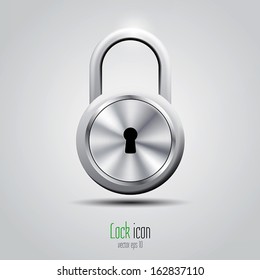 3d Lock Icon. Vector