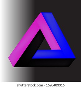 3D logo in black, blue and pink isolated in vector image