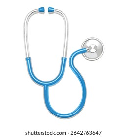 3d logo blue stethoscope isolated vector
