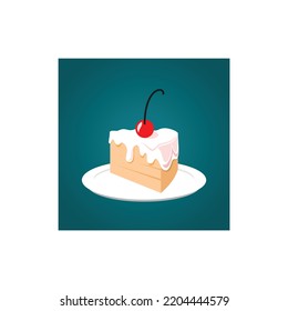 3d logo of cake slices with cherries on it