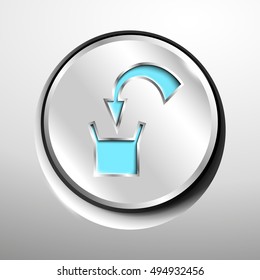 3d logo of chrome download (upload) button. 