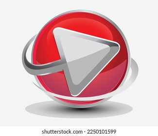 3D Logo Design-Ball-Kreis Gaming detailliert x blau orange modern
