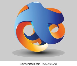 3d logo design ball circle gaming detailed x blue orange modern
