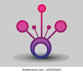 3d logo design ball circle gaming detailed x blue orange modern