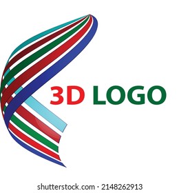 3D logo design. Colorful 3D logo vector template. Concept with 3D style design vector.