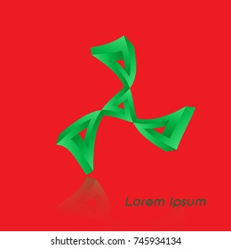 3D Logo Design , green concept,  this logo is suitable for global company, world technologies, media and publicity agencies , vector isolated or red background