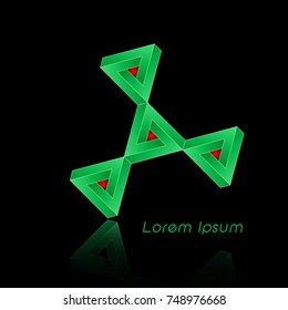 3D Logo Design , green concept, this logo is suitable for global company, world technologies, media and publicity agencies , vector isolated or black background
