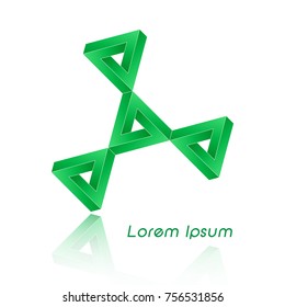 3D Logo Design , green concept, this logo is suitable for global company, world technologies, media and publicity agencies , vector isolated 