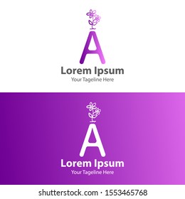 3D Logo design. letter A Logo design. Floral Logo Design
