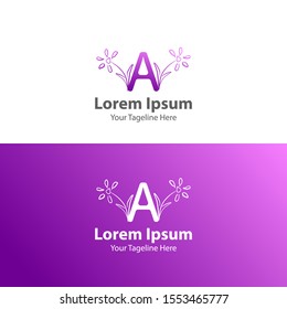 3D Logo design. letter A Logo design. Floral Logo Design
