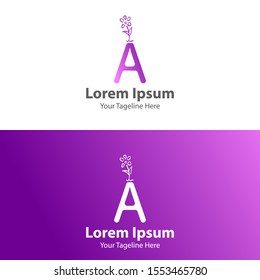 3D Logo design. letter A Logo design. Floral Logo Design