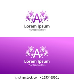3D Logo design. letter A Logo design. Floral Logo Design