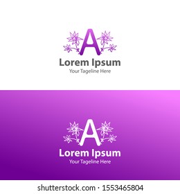 3D Logo design. letter A Logo design. Floral Logo Design