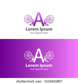 3D Logo design. letter A Logo design. Floral Logo Design