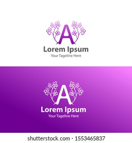 3D Logo design. letter A Logo design. Floral Logo Design