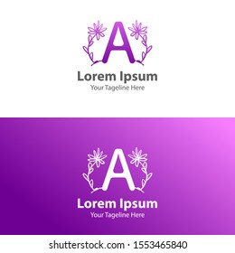 3D Logo design. letter A Logo design. Floral Logo Design