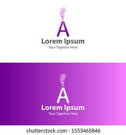 3D Logo design. letter A Logo design. Floral Logo Design