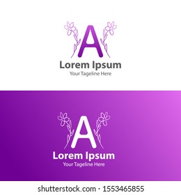 3D Logo design. letter A Logo design. Floral Logo Design