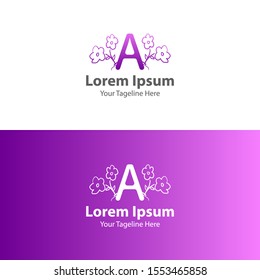 3D Logo design. letter A Logo design. Floral Logo Design