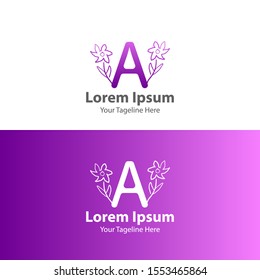 3D Logo design. letter A Logo design. Floral Logo Design