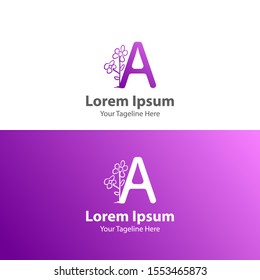 3D Logo design. letter A Logo design. Floral Logo Design