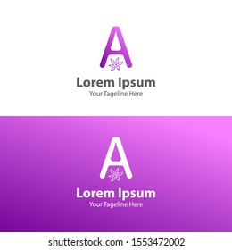 3d logo design. Letter A logo design.  floral logo design.