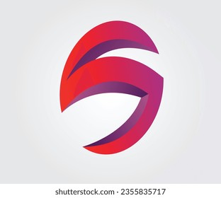 3D Logo Design letter S Gradient full color  