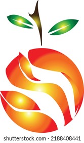 Diseño de logotipo 3D de naranja