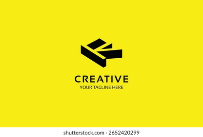 3D logo design template with letter R for your business or brand