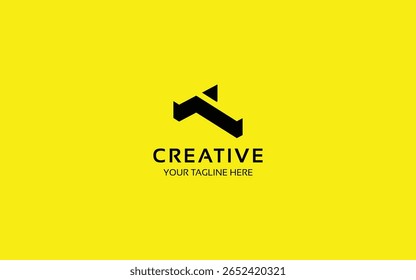 3D logo design template with letter T for your business or brand