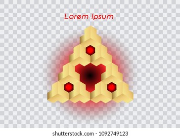 3D Logo Design , this logo is suitable for global company, world technologies, media and publicity agencies , gold metal icon, vector isolated