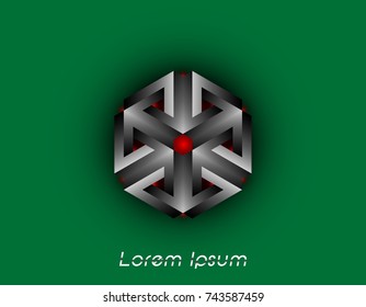 3D Logo Design , this logo is suitable for global company, world technologies, media and publicity agencies , vector isolated or green background