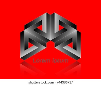 3D Logo Design , this logo is suitable for global company, world technologies, media and publicity agencies , vector isolated or red background