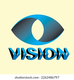 3d Logo Design Vision with Pale yellow Background